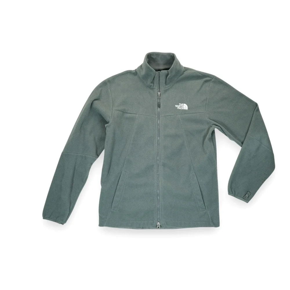 The North Face Men's Full Zip Fleece Jacket Gray Long Sleeve Size Medium‎